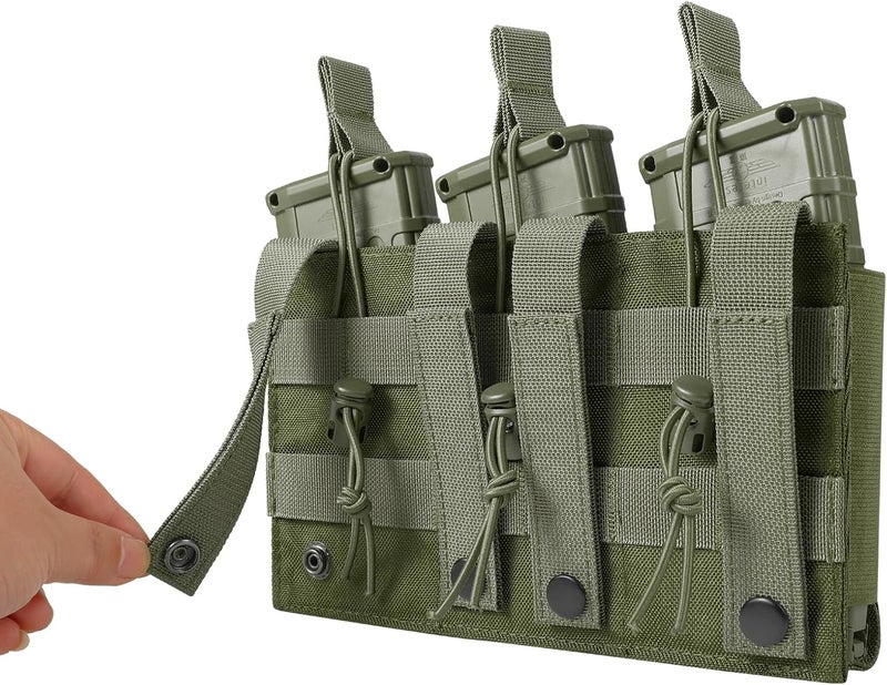 FRTKK حقيبة مجلات مولي مفتوحة من الأعلى مفردة/مزدوجة/ثلاثية لـ 5.56 مم M4 M16 AK AR Glock M1911 9 مم مع شارة علم الولايات المتحدة - Image 3